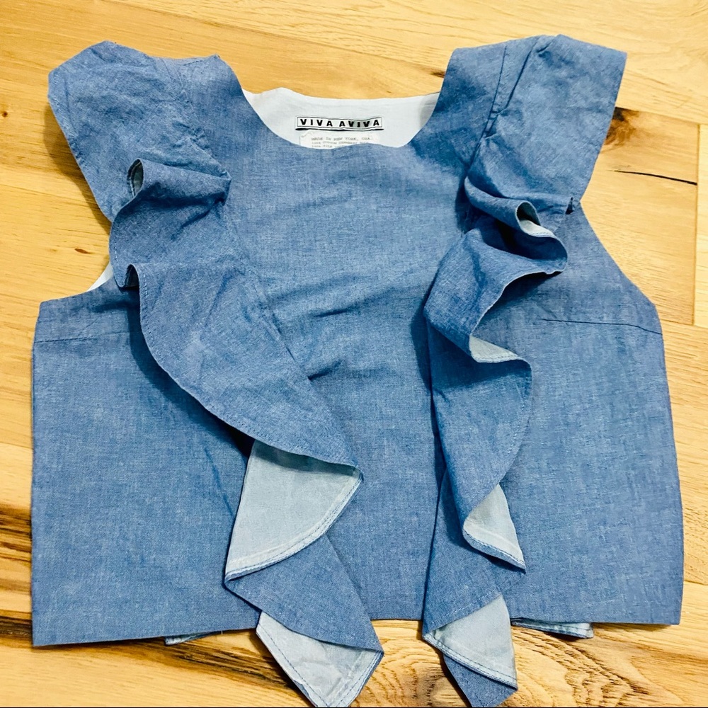 Viva Aviva Magnolia Chambray Top EUC - Picture 8 of 16